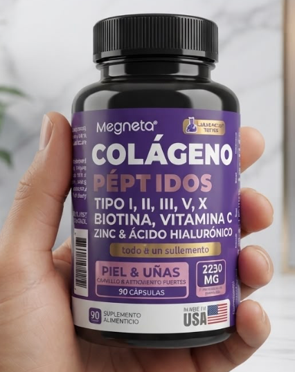 ELIMINA LÍNEAS DE EXPRESIÓN, REJUVENECE LA PIEL, FORTALECE UÑAS, FORTALECE EL CRECIMIENTO DEL CABELLO Y SIENTETE EN FORMA
