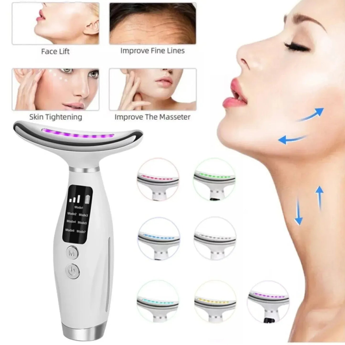 REAFIRMA TU ROSTRO CON NUESTRO MASAJEADOR FACIAL REAFIRMANTE LED + ENVÍO GRATIS